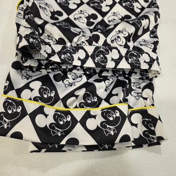 Disney Parks Mickey Mouse Black White XL Satin Style Pajama Lounge Pants Womens - Picture 9 of 10